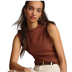ANTHROPOLOGIE Sunday in Brooklyn Ruffled Tank